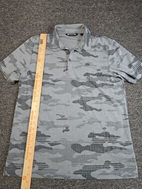 Travis Matthew Mens Polo Large Gray Camo Palm Trees